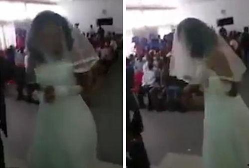 女子结婚踮脚吃瓜视频,意外走红网络